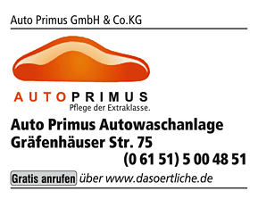 Anzeige Auto Primus Autowaschanlage Anzeige Auto Primus Autowaschanlage